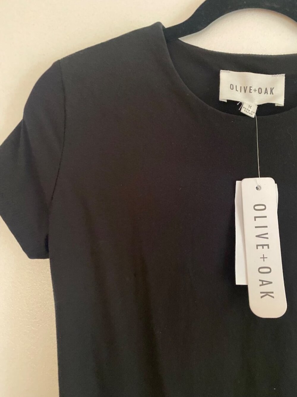 NWT Olive + Oak Black Short Sleeve Stretch Bodysuit Size M - Picture 4 of 10